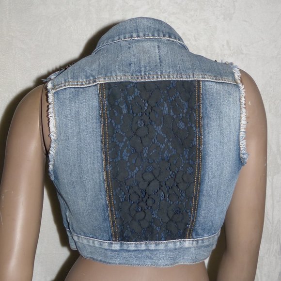 LOVE CULTURE DENIM VEST SZ S - Picture 6 of 11